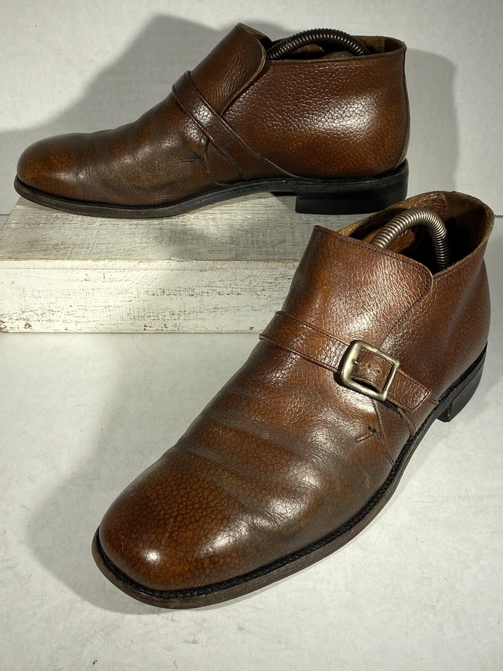 Botas O’SULLIVAN de Colección para Hombre Talla 9-1/2 D Correa/Hebilla Cuero Marrón Años 70’s Foto 2 de 4