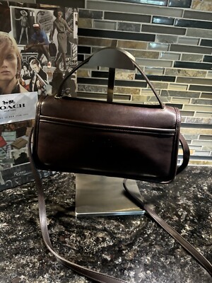 Vintage Coach Geometric Clutch Bag Glovetanned Cowhide Leather