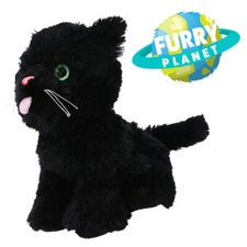 BLACK CAT SOFT TOY PLUSH ANIMAL KINGDOM CUTE CUDDLY TOYS FURRY PLANET 21CM