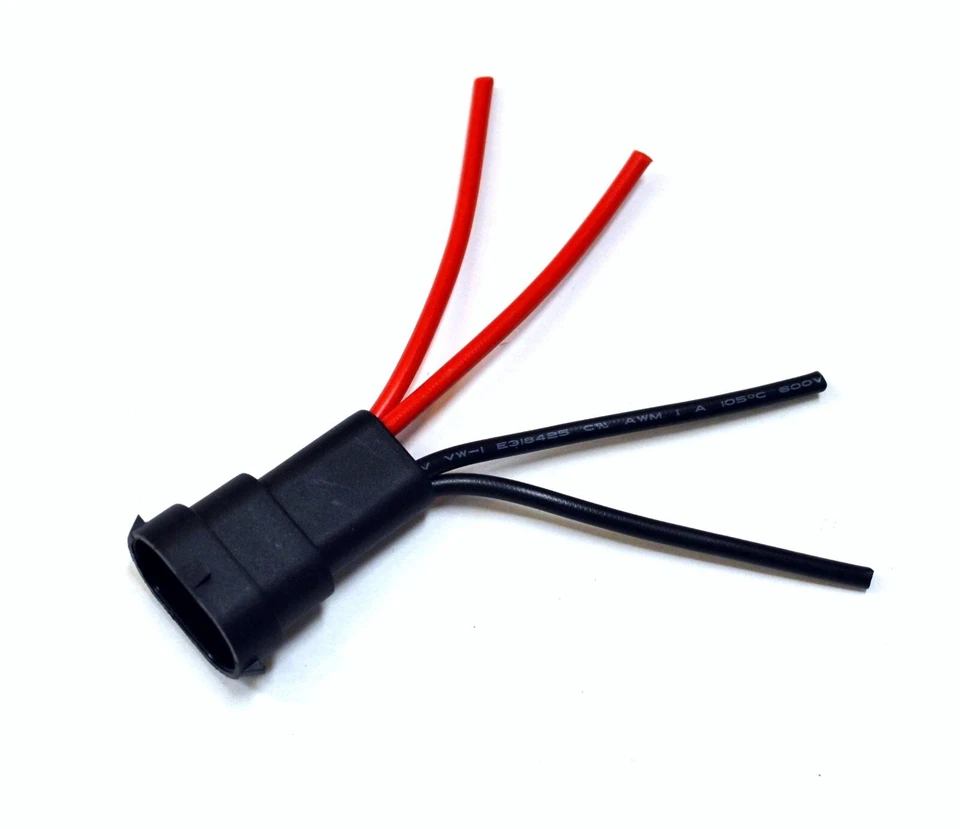 Wire Pigtail 2L Male H9 Two Harness Head Light High Beam Socket Plug Bulb Fit EO - Image 2 of 4