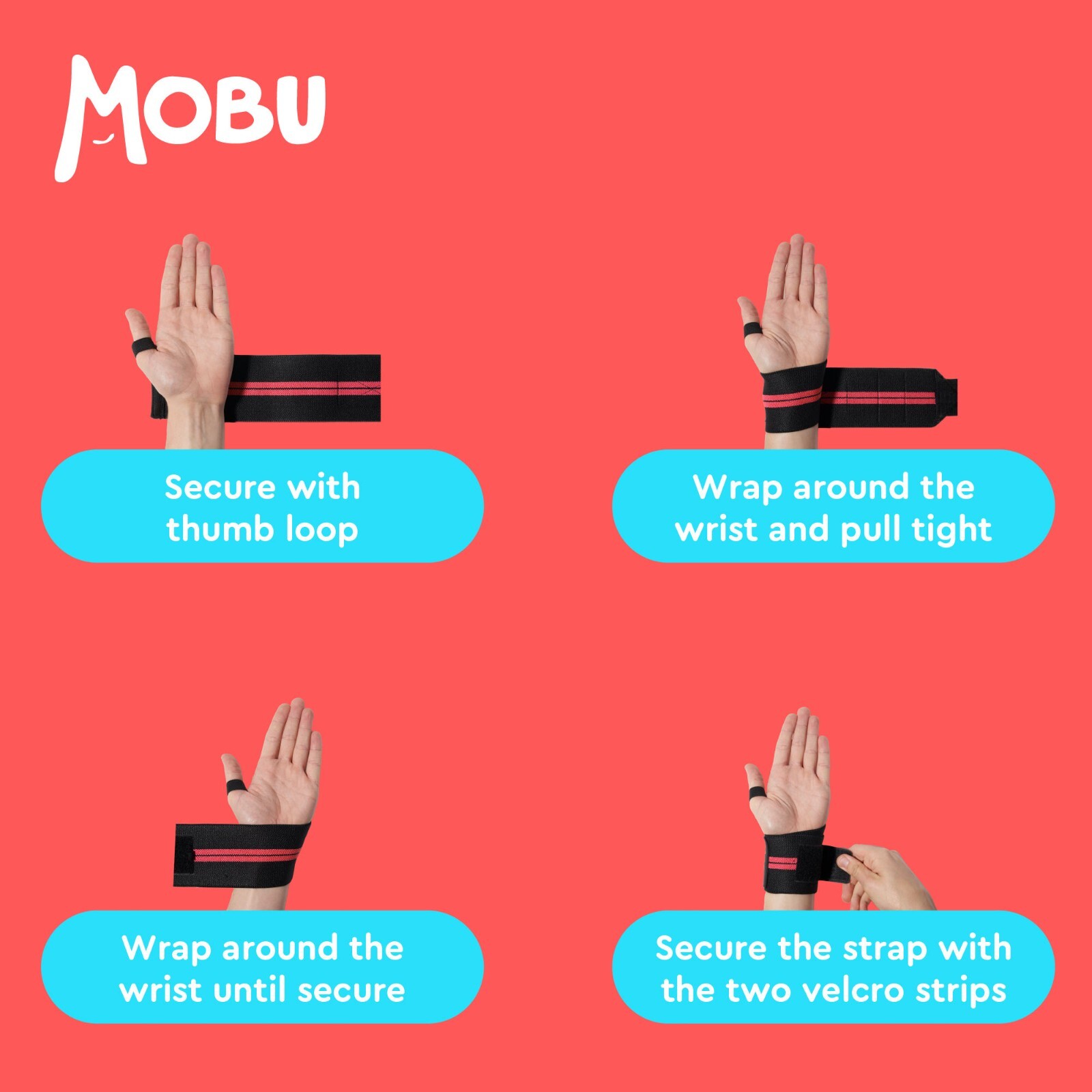 MOBU Weight Lifting Wrist Wraps Bandage Hand Support Gym Straps Brace Cotton UK eBay