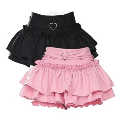Women's Japanese Style Mori Girl Lolita High Waist A-line Cake Skirt