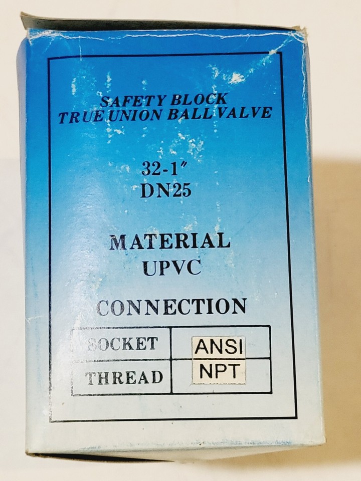 TVI 1" PVC Safety Block True Union Ball Valve Threaded or Socket New