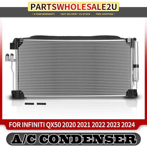 AC A/C Condenser with Receiver Drier & Bracket for INFINITI QX50 2020 2021-2024