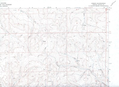 Oxman Quadrangle Oregon 1967 USGS Topo Map 7.5 Minute Topographic