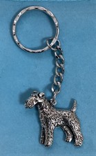 Fox Terrier Silver Pewter Keyring With A Velveteen Gift Bag