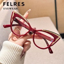 Women Cat Eye Anti Blue Light Eyeglasses Clear Lens Classic Glasses Frames Hot