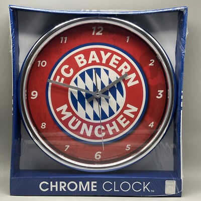 FCB Bayern Munchen 12'' Round Chrome Wall Clock (A16)