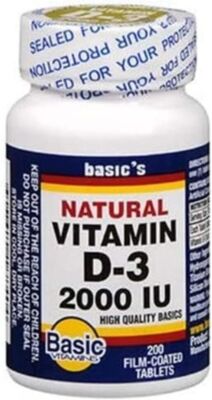 SM Basic's Vitamin D3 1000 IU - 200 tabs (3 Pack)