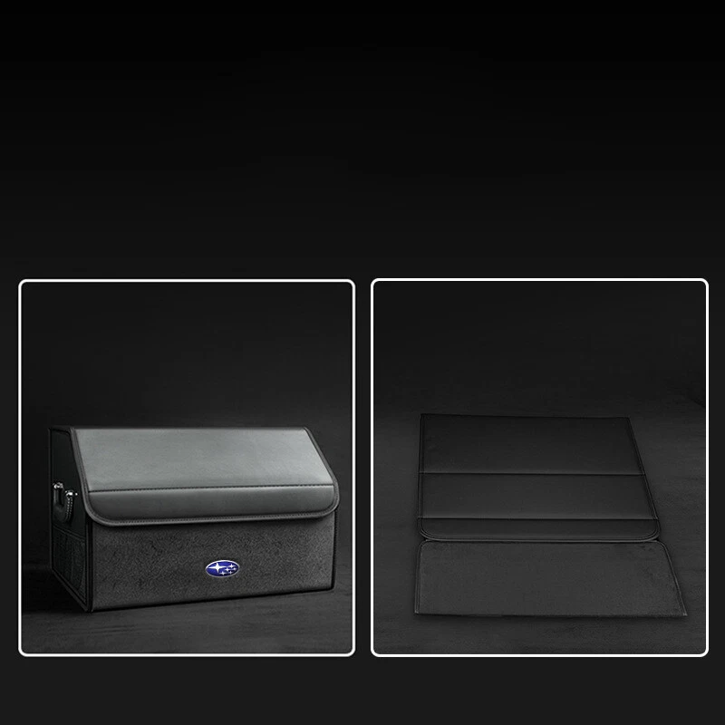 Leather Car Rear Trunk Storage Luggage Box Cargo Organizer For Subaru Black — 第 2/4 张图片