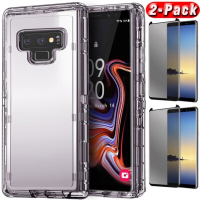 For Samsung Galaxy Note 9 Heavy Duty Case Clear Cover Privacy Screen Protector