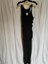 Black Leotard Jumpsuit With Open Side Of Torso Size L