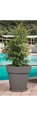 Sottovaso Monacis Modello Gemma - Grigio, Diametro 35cm Per Vasi Da Interno Ed Esterno
