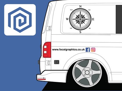 Kompass Vinyl Aufkleber für Camper Van Caravan Wohnmobil Sticker Grafik Campervan
