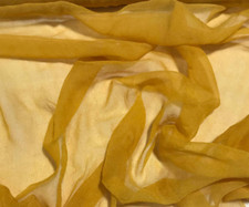 Hand Dyed HONEY MUSTARD - Silk Gauze Chiffon Fabric