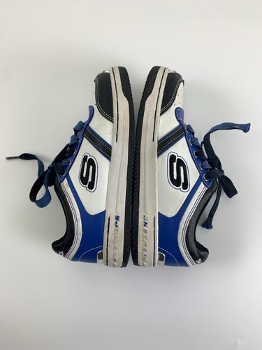 Skechers SKX Leather Sneakers Blue Black White 91787L Lace Up Youth Boys Size 3 - Picture 10 of 11
