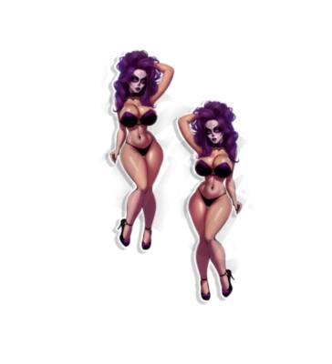 Violet Day of the Dead Undead Decals Pin Up Sexy Vinyl DECALS Vintage Stickers