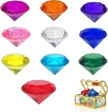 10Pcs 40mm Big Size Kids Diamond Gemstones, Acrylic Diamond Gems Large Jewels, L