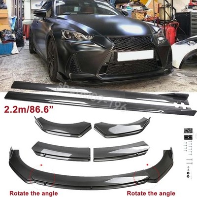 For Lexus IS200t 300 350 Front Bumper Lip Splitter Side Skirt Carbon Fiber Style