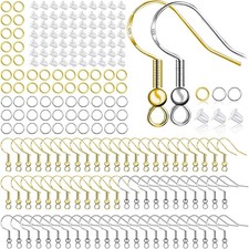 Hypoallergenic Earring Hooks 150 PCS/75 Pairs, Silver Plated Ear Wires Fish Hook