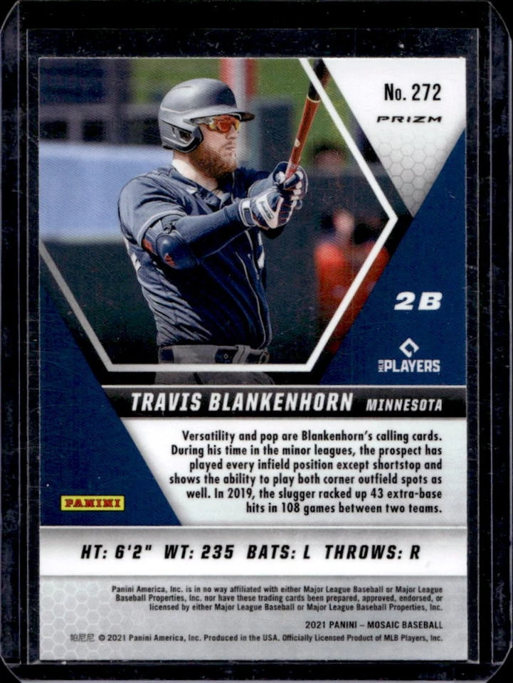 2021 Mosaic Travis Blankenhorn RC Reactive Red Rookie #272 Twins - Image 2 of 2