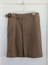 Lauren Ralph Lauren Women's 10 Short Brown Skirt Leather Buckle Preppy Casual