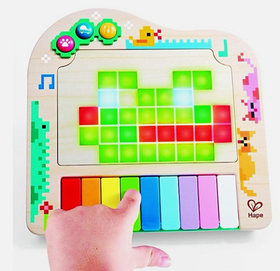 Hape Play Essentials Rainbow Rhythm Piano Musical Toy Sound & Light Ages 1-6