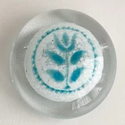 Vintage Blenko Glass DUTCH FLOWER Paperweight 82F