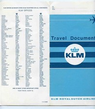 KLM Travel Documents Folder Tickets Luggage Tags Boarding Passes 1971