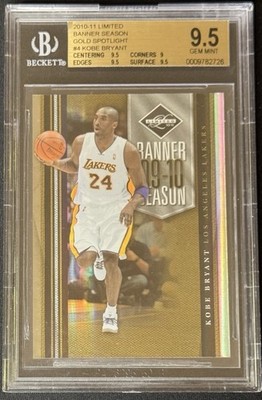 Kobe Bryant 24/24 BGS 9.5 Jersey Match Gold Spotlight 2010 Limited Banner Season