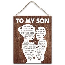 To My Son Graduation Gift From Mom - Hanging Plaque With Rope - Wooden Wall