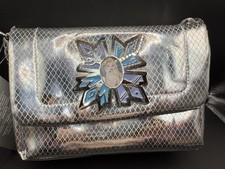 New Disney Parks Frozen Silver Holographic Elsa Purse Clutch 8"
