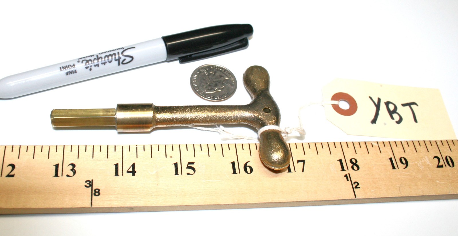 Brass T-handle Casket Key /Coffin Key