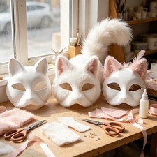 for blank Plastic Mask 6 White Mask for Cosplay and School Project