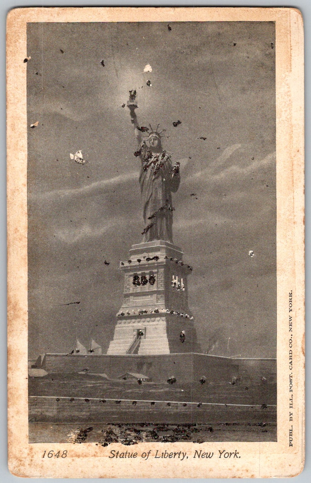 Antique Postcard Statue Of Liberty Pedestal New York, NY 1910s