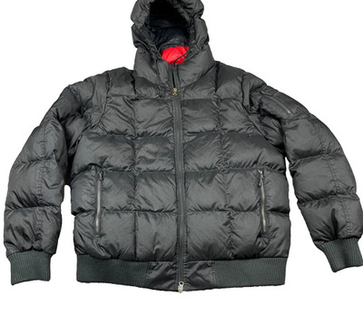 Nike Air Jordan Uptown Bomber DOWN Puffer Hooded Jacket Large Black Red