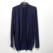 ATHLETA Luxe Pose Wrap Cardigan S Blue Knit Open Thumb Holes Casual Relax Travel