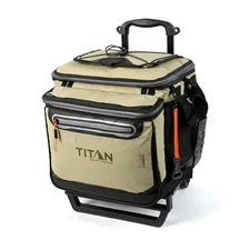 Titan Deep Freeze 60 (50+10) Can Wheeled Cooler - Collapsible Rolling Cooler ...