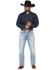 Wrangler Men's Retro 77Mwz Jones Light Wash Slim Bootcut Stretch Denim Jeans -