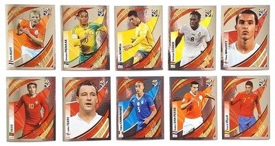 Panini World Cup 2010 - Set 10 verschiedene UK Tournament Tracker Sticker TOP