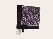 100 Silk Pocket Square Scarf Purple Fish Design