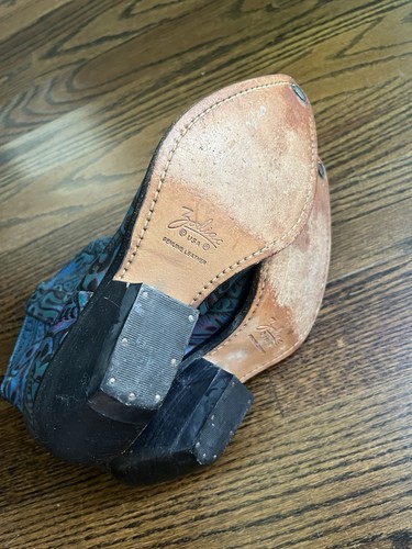 Zodiac USA Women’s Leather Turquoise Tooled Western Cowboy Booties Sz. 8 - Picture 4 of 8