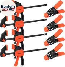 8-Pack Bar Clamp Set, Spring Clamps for Woodworking - 4 Pieces 6" Bar, 4 Pieces
