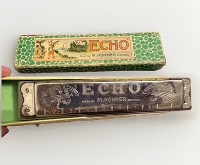 Vintage  The Echo  M. Hohner Harmonica Made In Germany 1940s with original box.