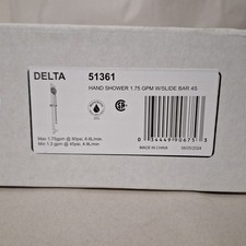 Delta 51361 1.75 GPM Multi Function Hand Shower Package Slide Bar, Hose, Wall Su