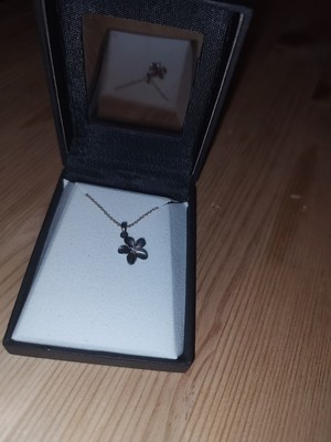 Sterling Silber Blume Halskette 18'' Kette Feder