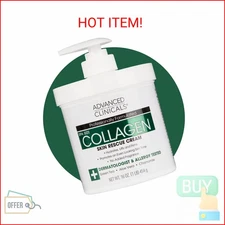 Advanced Clinicals Collagen Cream Body & Face Moisturizer | Dry Skin Rescue Coll