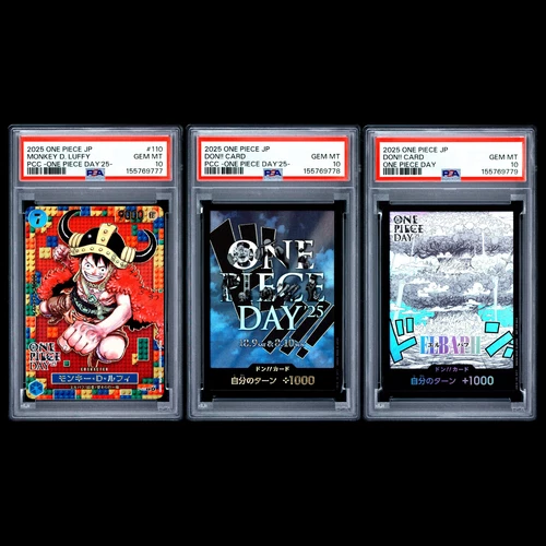 2025 One Piece JP PCC Monkey D Luffy P-110 Day 25 Elbaf Promo PSA 10 Gem Mint