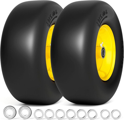 13X5.00-6 Flat Free Lawn Mower Tire and Wheel, 13X5X6 Solid Front Tires for Zero