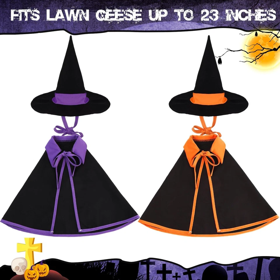 Juego de 2 paños de ganso de Halloween para césped porche ropa de plástico otoño hola Foto 2 de 4